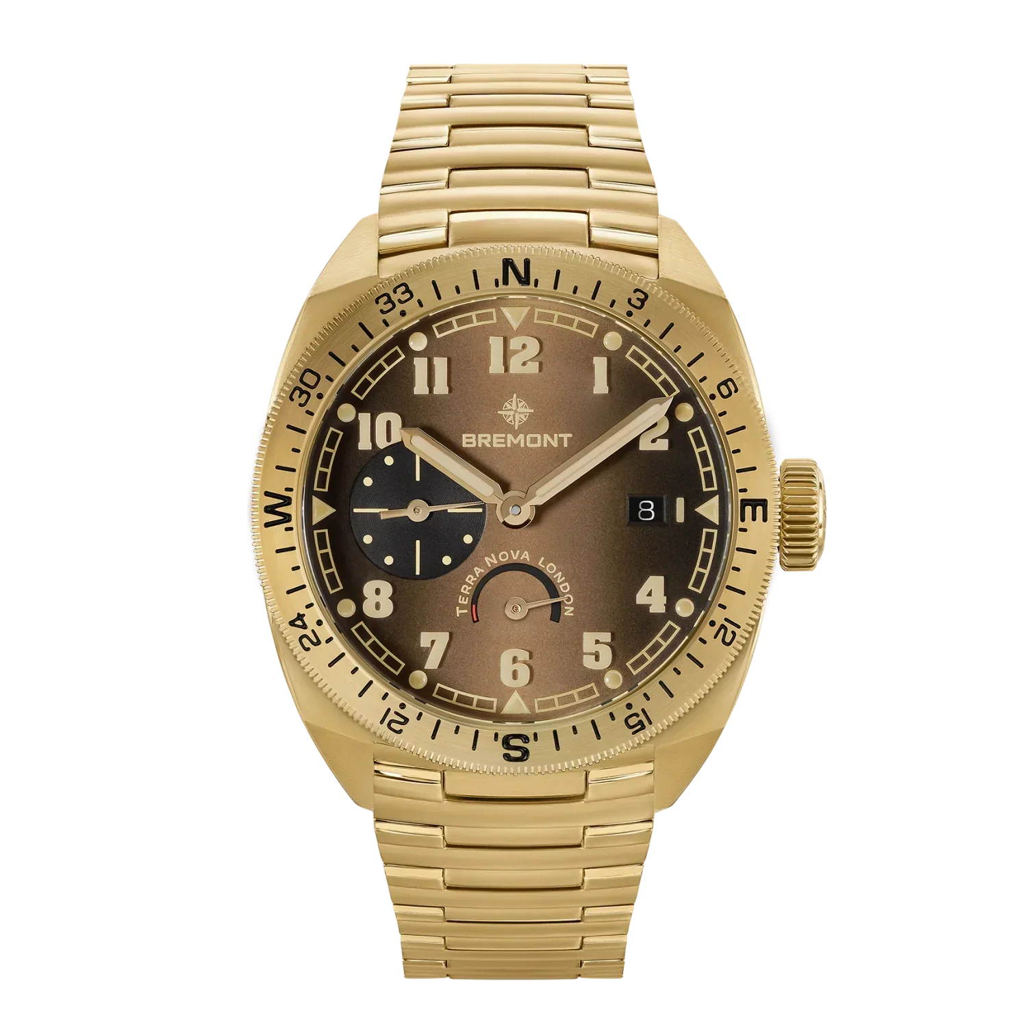 Bremont Terra Nova 40.5mm Power Reserve Bronze Gradient Caramel Dial Men's Watch TN40-PWR-BZ-BR-B